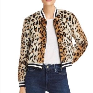 Jack BB Dakota Leopard Print Bomber Jacket Size S